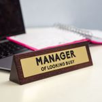 Boxer Gifts Manager Of Looking Busy Novelty Desk Sign | Funny Gift for Colleague