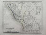 1851 Peru & Bolivia Hand Coloured Antique Map By John Dower Showing Mountains