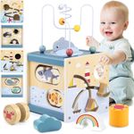 Airlab Wooden Activity Cube Baby Toys for 1 Year Old, 1st Birthday Gifts