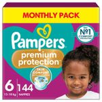 Pampers Baby Size 6 Nappy 13+Kg Premium Protection Soft Monthly Pack 144 Nappies