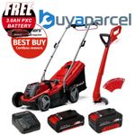 Einhell Cordless 18v Lawnmower 33cm Cut Brushless + Grass Trimmer 2x Batteries