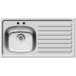 Right Hand 2 Tap Hole Stainless Steel Kitchen Sink, 940 x 490mm