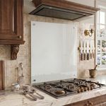 Toughened Glass Splashback Kitchen Cooker Hob Back Splash with Pre Drilled Holes