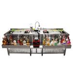 Double Cocktail Bar Station 360°C Swivel Mixer Tap Stainless