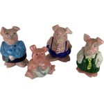 Wade England Ceramic Pig Ornament Figurine Set Collectable Pigs Figurines UK