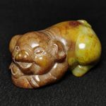 2.7" Chinese Hongshan culture Old Jade Carved Pig Statue Pendant Ornament