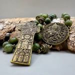 Green Jade Saint Patrick Rosary with Carndonagh Cross – Handmade in Scotland