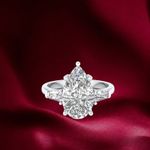 950 Platinum Diamond Engagement Ring 3.60 Carat Pear Cut IGI Lab Created E VS1
