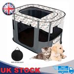 Foldable Portable Pet Playpen 600D Oxford Cloth Mesh Dog Cat Guinea Pig Play Pen