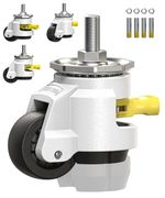 Leveling Stem Casters Set of 4 Heavy Duty Retractable Caster Wheels, 1/2" and M1