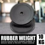 2" Olympic Rubber Coated Weight Plates 10kg Pair (2x10kg) Gym Barbell Discs 50mm