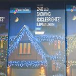 Premier Snowing Iciclebrights 240 LED Icicle Lights 5.8m White Clear LV162182W