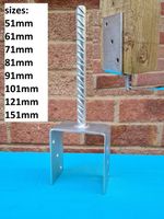 HEAVY DUTY GALVANISED U SHAPE /TYPE & PIN FENCE POST FOOT,SUPPORT, ANCHOR;