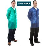 50 x  SuperTOUCH PP Non Woven Green Disposable Visitor Coats Size XL
