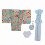 Floral Kimono Outfit Wide Bow Sash Kimono Accessory Set Drawstring Pouch