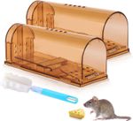 CaptSure Mouse Traps 2 Pack, Humane Mouse Traps for Indoors, Reusable Live Catch