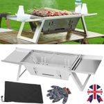 BBQ CHARCOAL BARBECUE GRILL STEEL STAINLESS GARDEN PICNIC CAMPING STOVE FOLDING