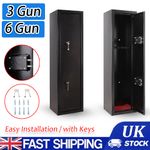 3 Or 6 Gun Cabinet Lockable Safe Rifle Firearm Steel BS7558/92 Police Approved