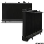 40mm BLACK ALUMINIUM RADIATOR RAD FOR SUBARU IMPREZA GDA GDB WRX STI TURBO 01-07