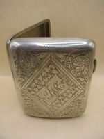 Birmingham C1920 Sterling Silver  Cigarette Case With Foliate Engraved Detail