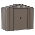 Garden Shed Storage Unit Lockable Door Floor Base Ventilated Outdoor Brown UK