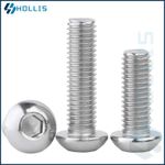 M6 / 6MM BUTTON HEAD SCREWS ALLEN KEY SOCKET DOMED BOLTS A2 STAINLESS STEEL