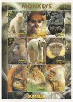 Monkeys 2002 MNH stamp sheetlet