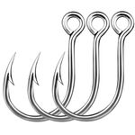 25/50 Inline Single Hooks for Spinners Rig Bass Perch Pike Salmon Sea Trout Lure