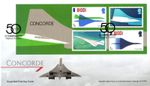2026 GB CONCORDE 50 YEARS 1st Commercial Flight MINI SHEET FDC HEATHROW 21.01.26