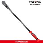 TRUE MECHANIC 1/2in 90T Locking Flex Ratchet Cr-V Long Handle Black Chrome