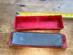 VINTAGE CARPENTERS SHARPENING STONE IN PLASTIC BOX