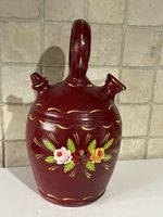 Spanish Botijo Canal Barge Ware Hand Painted Terracotta Water Jug 38cm Tall
