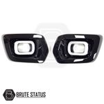 Ford Ranger T8 DRL Fog Light Surrounds Gloss Black LED Covers 2019+ Wildtrak