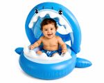 Shark Baby Pool Float with Canopy ~ Inflatable Baby Float Seat for Kids