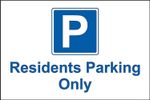 Residents Parking Only  metal park safety sign