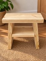 Handmade Solid Pine Wooden Stool / Side Table Bedside Table Rustic - Blank
