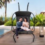 Hanging Egg Chair Foldable Garden Swing Chair 2 Seater Patio Hanging Hammock