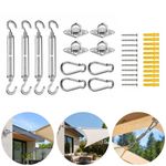 Set of 12 Stainless Steel Sun Shade Sail Canopy Mounting Hardware Accessory Kit 