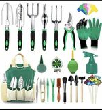 49pc Klysto Garden Tools Set Stainless Steel with Tote Bag, Gloves & Labels