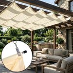 Wave Retractable Sun Shade Canopy Garden Sunshade Net Outdoor Balcony Sun Awning