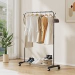Heavy Duty Metal Single Rail Clothes Garment Hanging Rack Shelf Display Stand ++