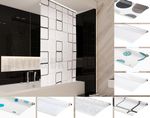 Bathroom Shower Curtain Roller Blinds Extra Long , 4 Width Sizes, Many Designs