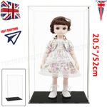 UK 20.5"/52cm H Acrylic Plastic Display Box Perspex Case Dustproof Self-Install