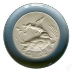 Vintage Lladró Relief Bird Plate 10cm Signed Spain Blue Porcelain