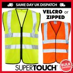 Hi Vis Vest Yellow Orange High Viz Visibility Waistcoat Safety Work Reflective