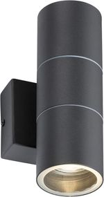 Knightsbridge OWALL02A 230V IP54 GU10 Up & Down Wall Light - Anthracite