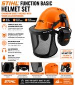 STIHL Function Basic Helmet Set Chainsaw Safety Hard Hat Visor Ear Defenders