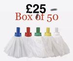 Box Of 50 Robert Scott Normal Push In Socket Mop Head 80 Gram