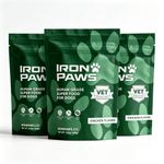 3pcs Iron Paws Human-Grade Superfood For Dogs, Premium Greens Powder Supplement