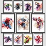 Marvel Avengers Water Colour Wall Art Poster Print